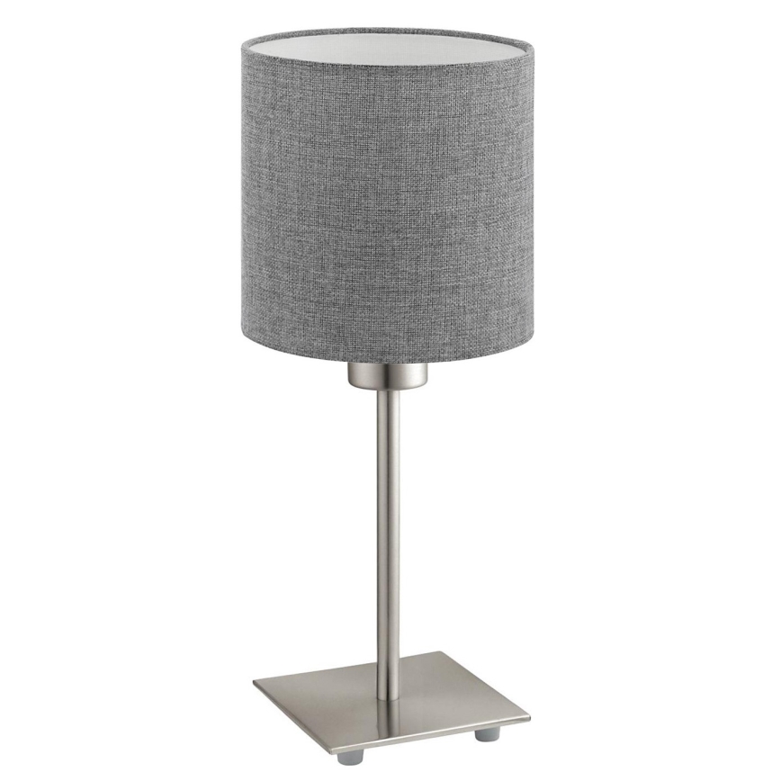 Eglo - LED bordslampa TUNJA 1xE27/60W/230V 26,5 cm matt krom/grå