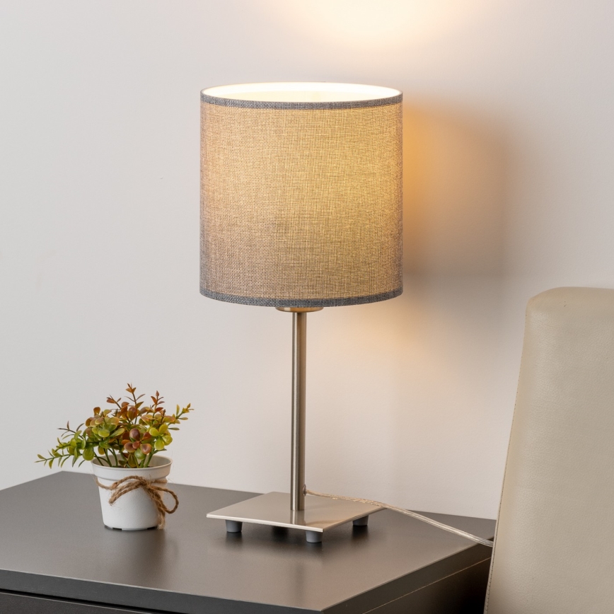 Eglo - LED bordslampa TUNJA 1xE27/60W/230V 26,5 cm matt krom/grå