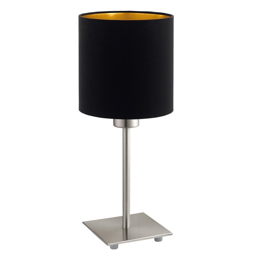 Eglo - LED bordslampa TUNJA 1xE27/60W/230V 26,5 cm matt krom/svart