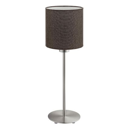 Eglo - LED  Bordslampa TUNJA 1xE27/60W/230V 38,5 cm matt krom/brun