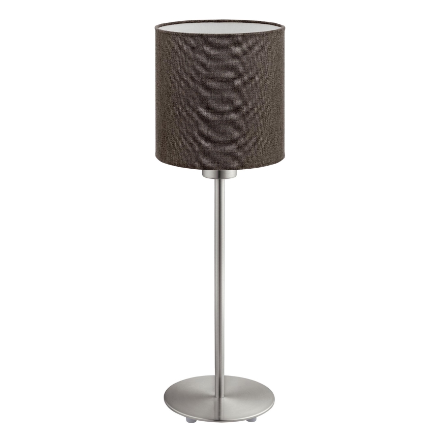 Eglo - LED  Bordslampa TUNJA 1xE27/60W/230V 38,5 cm matt krom/brun