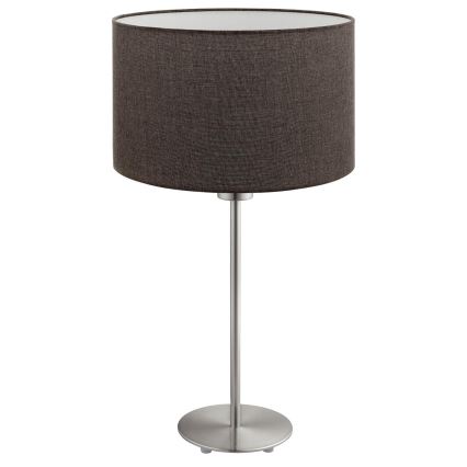 Eglo - LED  Bordslampa TUNJA 1xE27/60W/230V 38,5 cm matt krom/brun