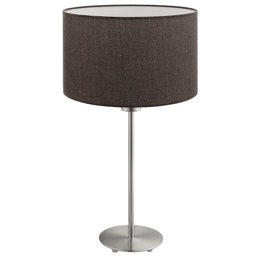 Eglo - LED  Bordslampa TUNJA 1xE27/60W/230V 38,5 cm matt krom/brun