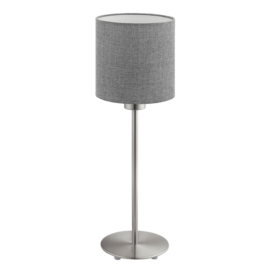 Eglo - LED bordslampa TUNJA 1xE27/60W/230V 38,5 cm matt krom/grå