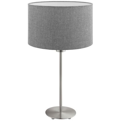 Eglo - LED  Bordslampa TUNJA 1xE27/60W/230V 38,5 cm matt krom/grå