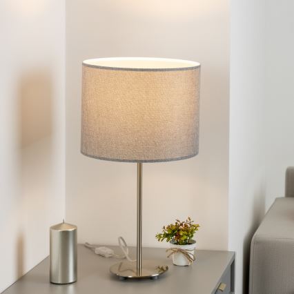 Eglo - LED  Bordslampa TUNJA 1xE27/60W/230V 38,5 cm matt krom/grå