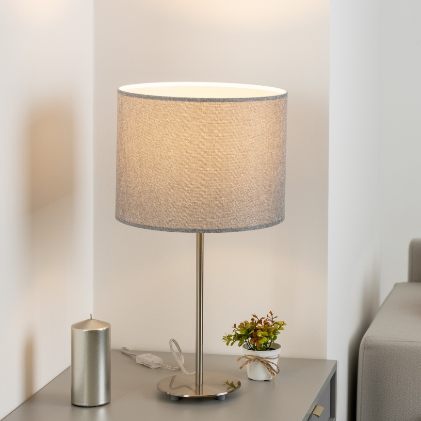 Eglo - LED  Bordslampa TUNJA 1xE27/60W/230V 38,5 cm matt krom/grå