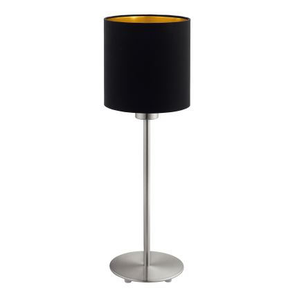 Eglo - LED bordslampa TUNJA 1xE27/60W/230V 38,5 cm matt krom/svart