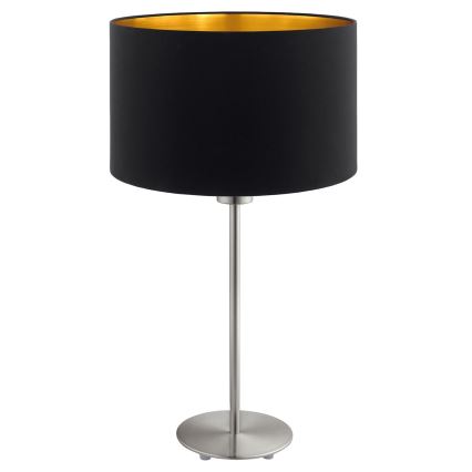 Eglo - LED  Bordslampa TUNJA 1xE27/60W/230V 38,5 cm matt krom/svart