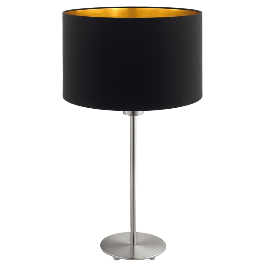 Eglo - LED  Bordslampa TUNJA 1xE27/60W/230V 38,5 cm matt krom/svart