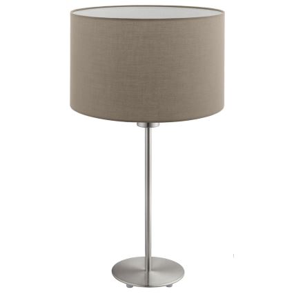 Eglo - LED  Bordslampa TUNJA 1xE27/60W/230V 38,5 cm matt krom/taupe
