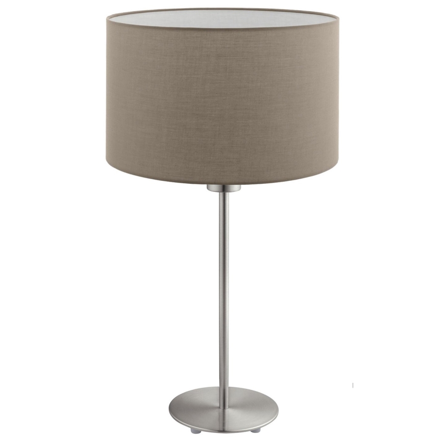 Eglo - LED  Bordslampa TUNJA 1xE27/60W/230V 38,5 cm matt krom/taupe
