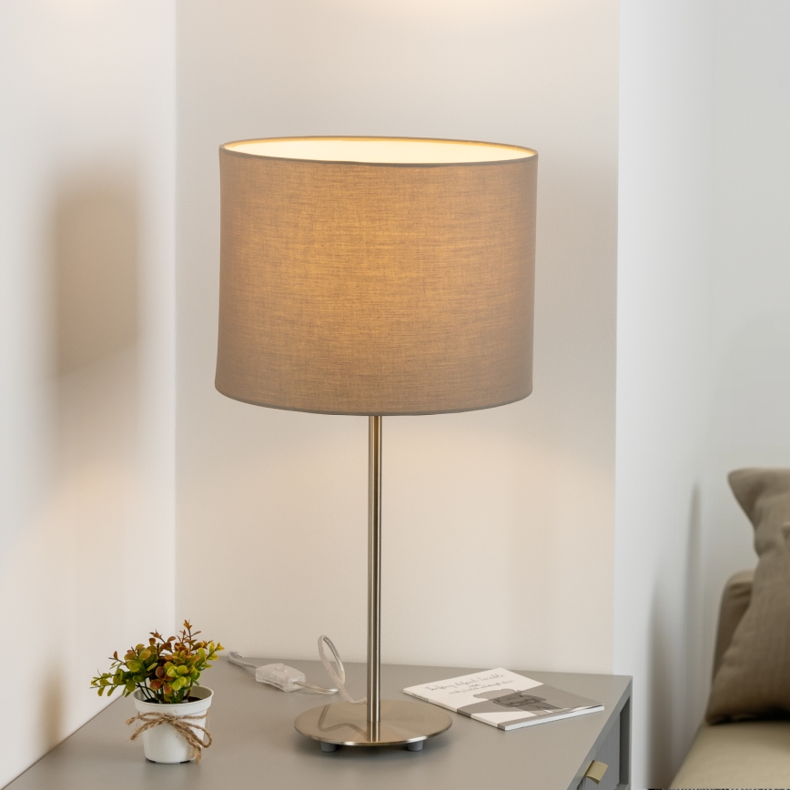 Eglo - LED  Bordslampa TUNJA 1xE27/60W/230V 38,5 cm matt krom/taupe