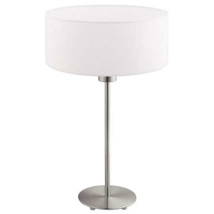 Eglo - LED  Bordslampa TUNJA 1xE27/60W/230V 38,5 cm matt krom/vit