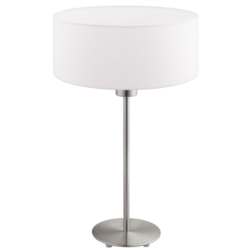 Eglo - LED  Bordslampa TUNJA 1xE27/60W/230V 38,5 cm matt krom/vit