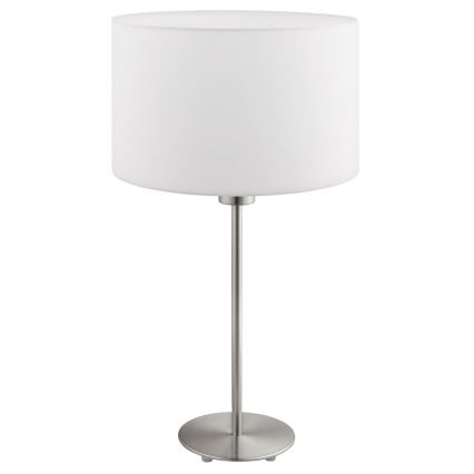 Eglo - LED  Bordslampa TUNJA 1xE27/60W/230V 38,5 cm matt krom/vit