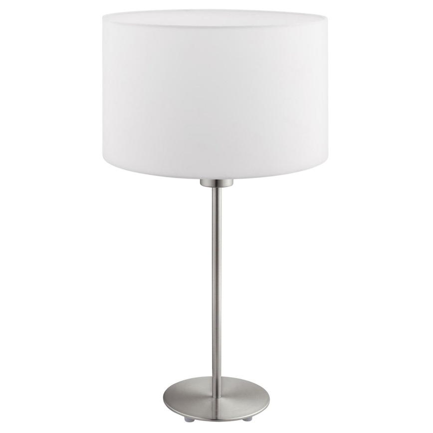 Eglo - LED  Bordslampa TUNJA 1xE27/60W/230V 38,5 cm matt krom/vit