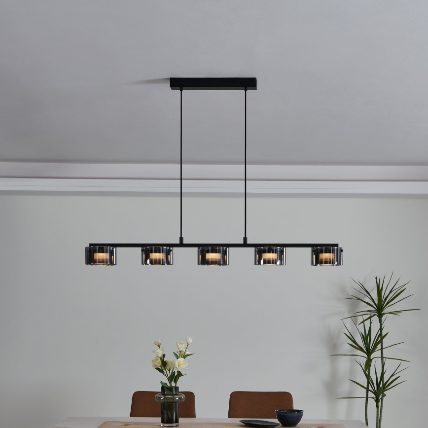 Eglo - LED Dimbar ljuskrona med snöre 5xLED/5,4W/230V