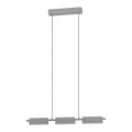 Eglo - LED Dimbar ljuskrona med upphängningsrem 3xLED/6,7W/230V silver