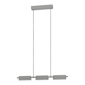Eglo - LED Dimbar ljuskrona med upphängningsrem 3xLED/6,7W/230V silver