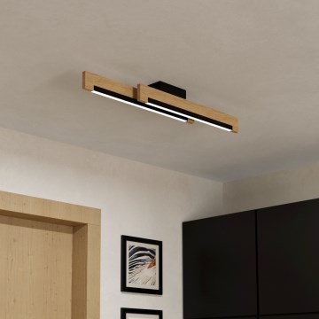 Eglo - LED Dimbar taklampa 2xLED/10W/230V 3000K svart/beige