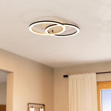 Eglo - LED Dimbar taklampa 2xLED/16W/230V 2700-6500K beige/svart ZigBee