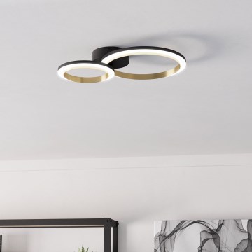 Eglo - LED Dimbar taklampa LED/12W/230V 4000K svart/guld