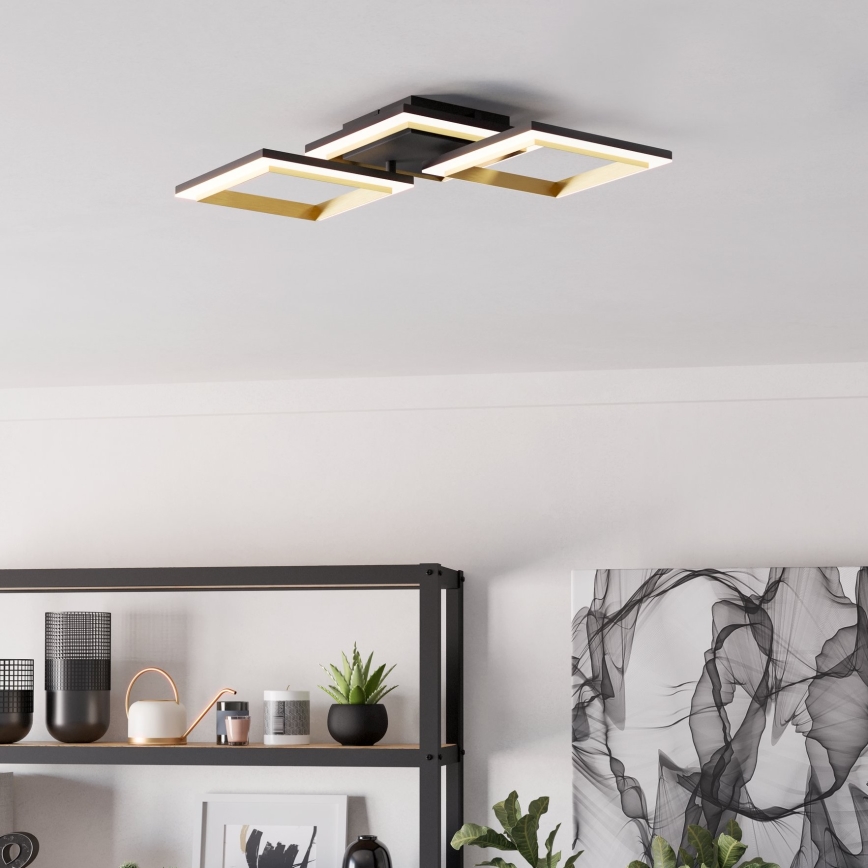 Eglo - LED Dimbar taklampa LED/20W/230V 4000K svart/guld