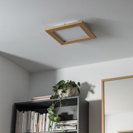 Eglo - LED fäst panel SALOBRENA-RW WOOD LED/17W/230V 2700/4000K 30x30 cm brun