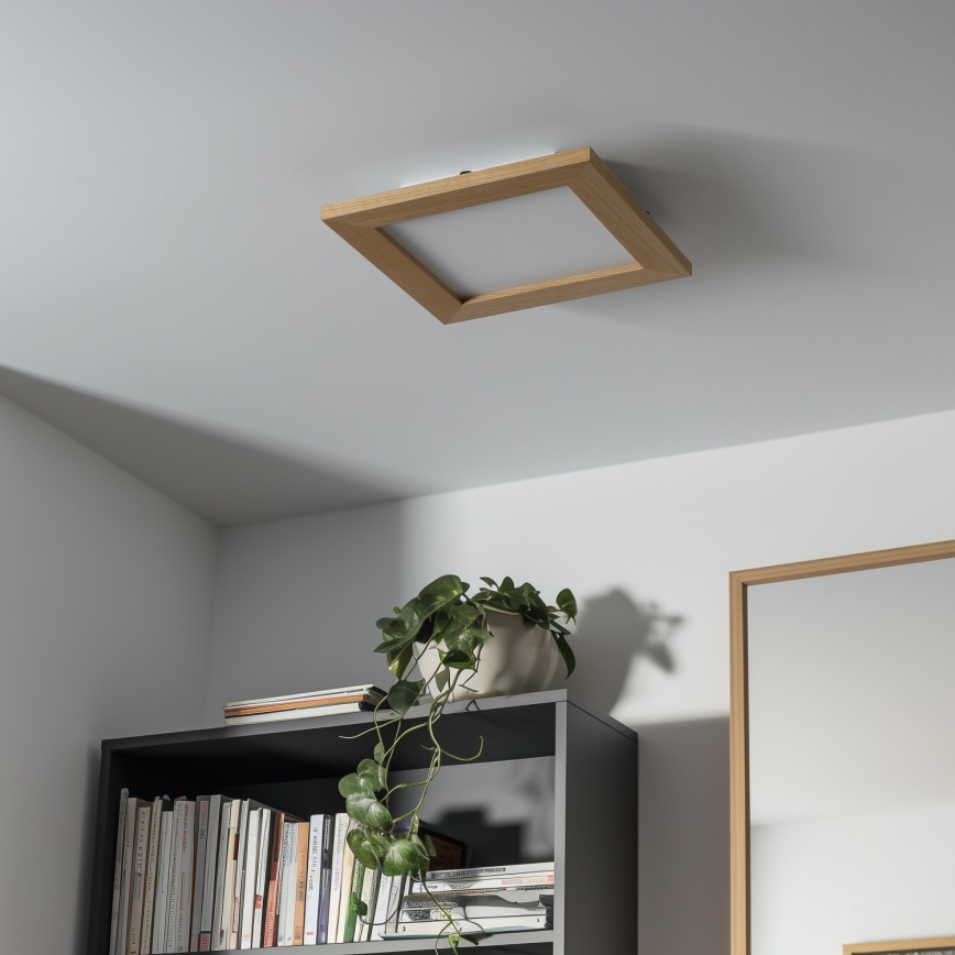 Eglo - LED fäst panel SALOBRENA-RW WOOD LED/17W/230V 2700/4000K 30x30 cm brun