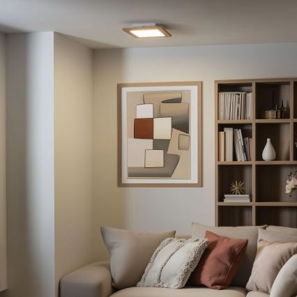 Eglo - LED fäst panel SALOBRENA-RW WOOD LED/17W/230V 2700/4000K 30x30 cm brun