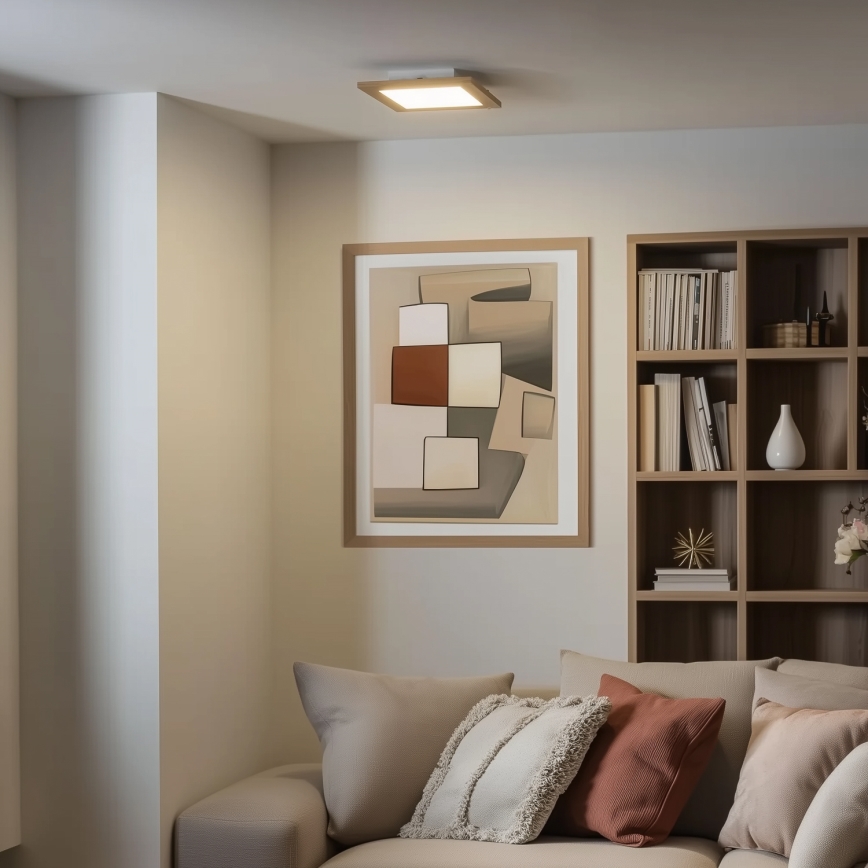 Eglo - LED fäst panel SALOBRENA-RW WOOD LED/17W/230V 2700/4000K 30x30 cm brun