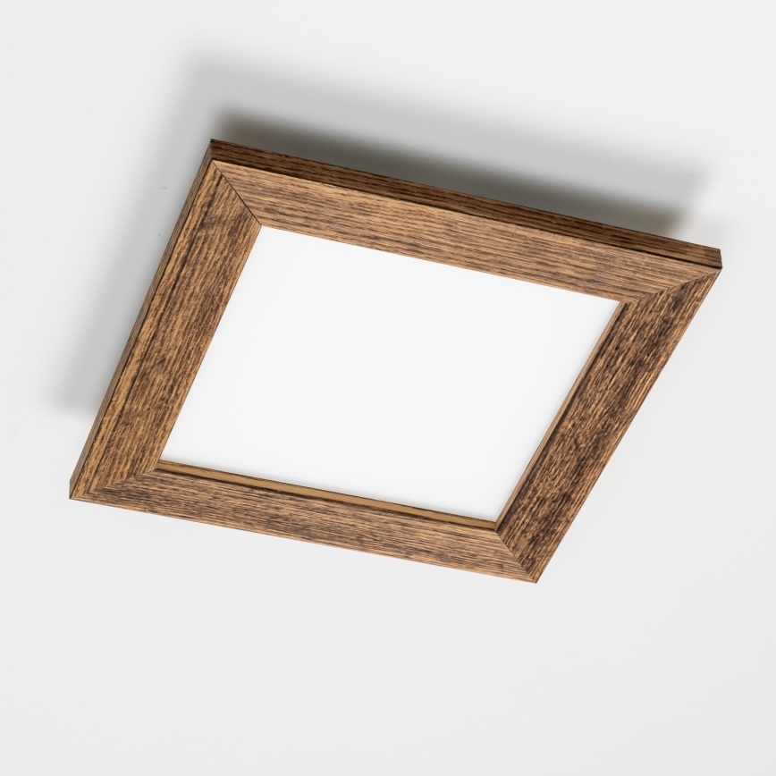 Eglo - LED fäst panel SALOBRENA-RW WOOD LED/17W/230V 2700/4000K 34x34 cm brun