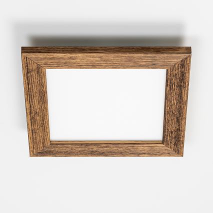 Eglo - LED fäst panel SALOBRENA-RW WOOD LED/17W/230V 2700/4000K 34x34 cm brun
