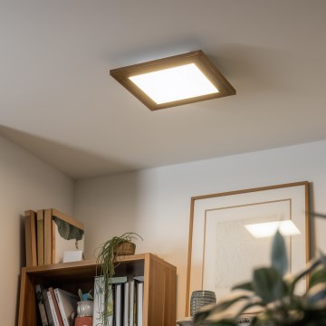 Eglo - LED fäst panel SALOBRENA-RW WOOD LED/17W/230V 2700/4000K 34x34 cm brun