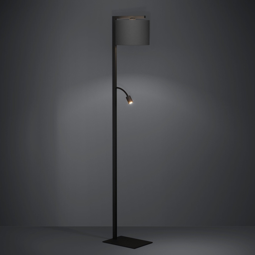 Eglo - LED golvlampa 1xE27/40W/230V + LED/3,8W 3000K svart