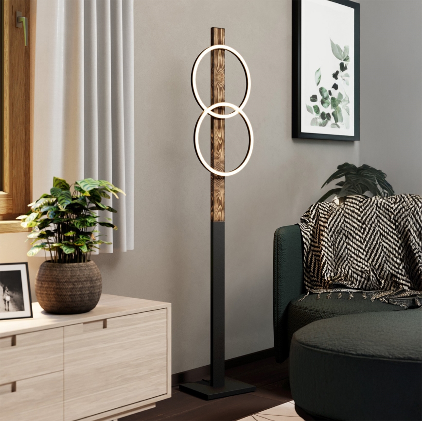 Eglo - LED golvlampa 2xLED/12W/230V 3000K brun/svart