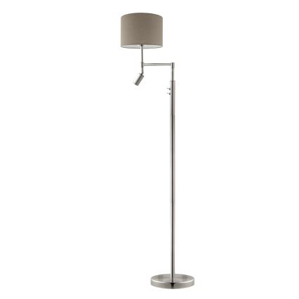 Eglo - LED golvlampa TUNJA 1xE27/60W/230V + LED/2,1W diameter 30 cm matt krom/taupe