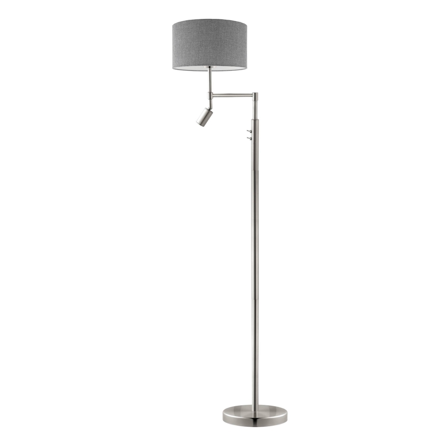 Eglo - LED golvlampa TUNJA 1xE27/60W/230V + LED/2,1W diameter 38 cm matt krom/grå