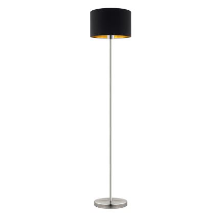 Eglo - LED  Golvlampa TUNJA 1xE27/60W/230V matt krom/svart