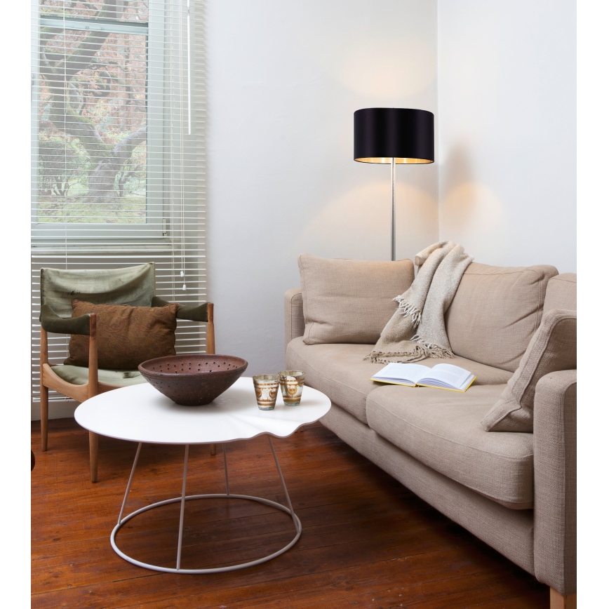 Eglo - LED  Golvlampa TUNJA 1xE27/60W/230V matt krom/svart