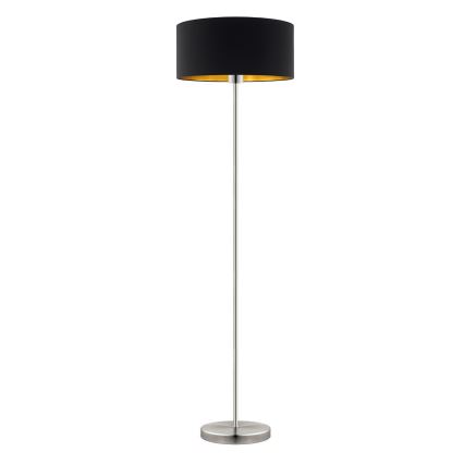Eglo - LED golvlampa TUNJA 1xE27/60W/230V matt krom/svart