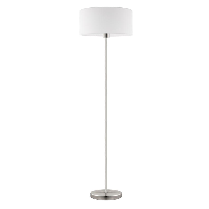 Eglo - LED  Golvlampa TUNJA 1xE27/60W/230V matt krom/vit