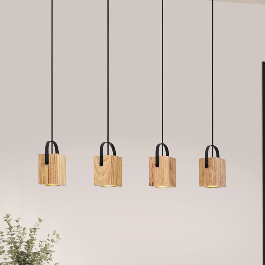 Eglo - LED ljuskrona med textilsladd 4xGU10/3W/230V
