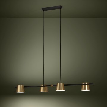 Eglo - LED ljuskrona med textilsladd 4xGU10/4,6W/230V 3000K guld