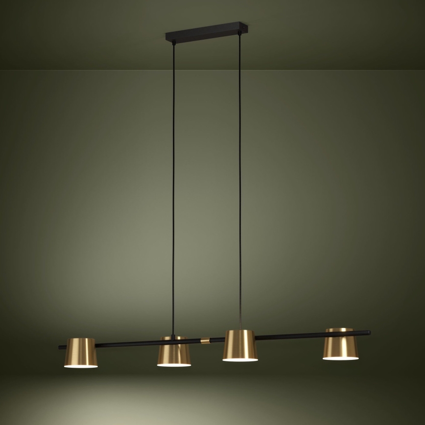 Eglo - LED ljuskrona med textilsladd 4xGU10/4,6W/230V 3000K guld