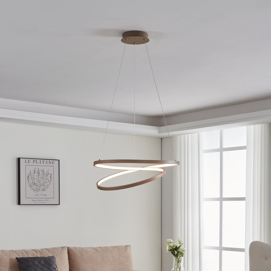 Eglo - LED ljuskrona med textilsladd LED/36W/230V 3000K beige
