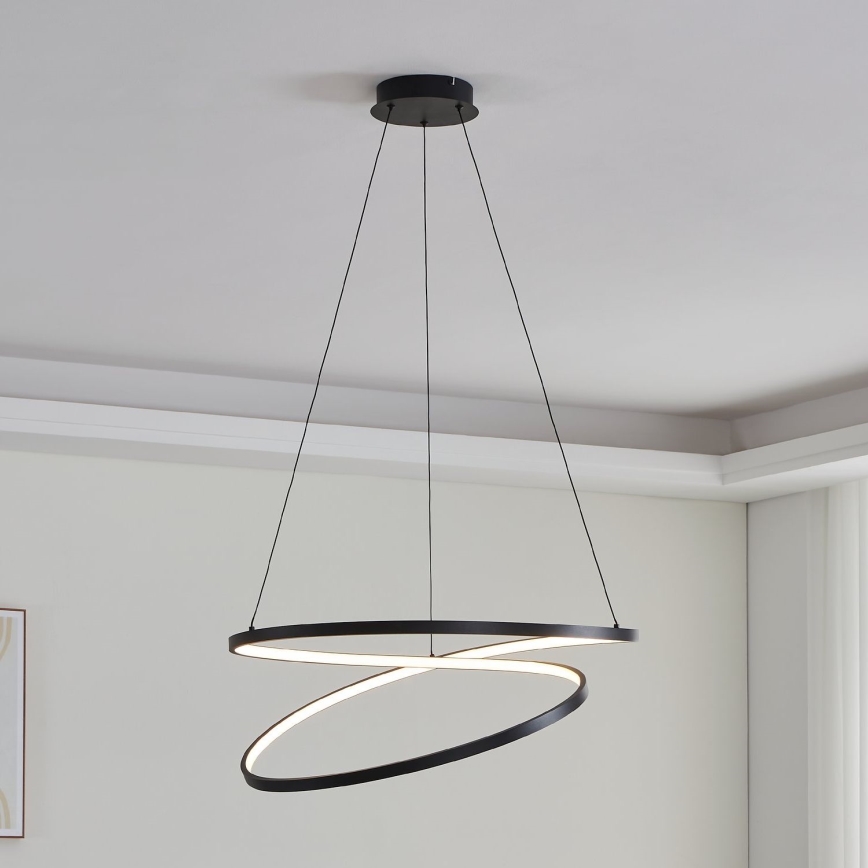 Eglo - LED ljuskrona med textilsladd LED/42W/230V 3000K svart