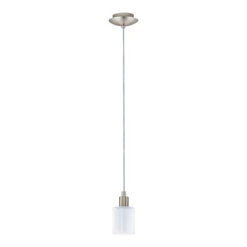 Eglo - LED ljuskrona med textilsladd MY CHOICE 1xE14/4W/230V  matt krom/vit