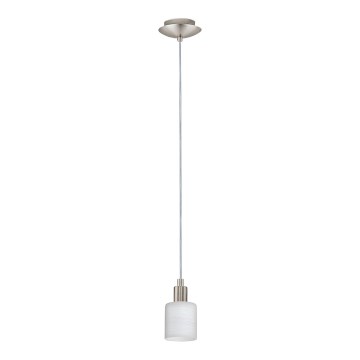 Eglo - LED ljuskrona med textilsladd MY CHOICE 1xE14/4W/230V matt krom/vit